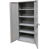 Storage Cabinet, Steel, 4 Shelves, 66" H x 30" W x 15" D, Grey Sécurité Médic