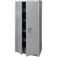Storage Cabinet, Steel, 4 Shelves, 66" H x 30" W x 15" D, Grey Sécurité Médic