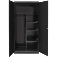 Armoire de rangement combin&eacute;e, 36" la x 18" p x 72" h, Noir Sécurité Médic