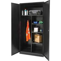 Armoire de rangement combin&eacute;e, 36" la x 18" p x 72" h, Noir Sécurité Médic