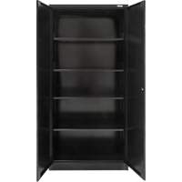 Armoire de rangement Hi-Boy, Acier, 4 Tablettes, 72" h x 36" la x 18" P, Noir Sécurité Médic