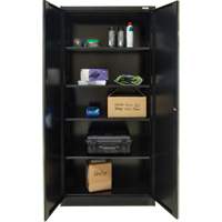 Armoire de rangement Hi-Boy, Acier, 4 Tablettes, 72" h x 36" la x 18" P, Noir Sécurité Médic