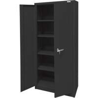 Storage Cabinet, Steel, 4 Shelves, 66" H x 30" W x 15" D, Black Sécurité Médic