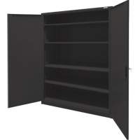 Storage Cabinet, Steel, 4 Shelves, 78" H x 48" W x 24" D, Black Sécurité Médic