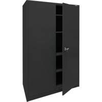 Storage Cabinet, Steel, 4 Shelves, 78" H x 48" W x 24" D, Black Sécurité Médic