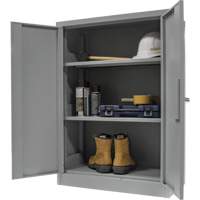 Counter-High Storage Cabinet, Steel, 2 Shelves, 42" H x 48" W x 24" D, Grey Sécurité Médic