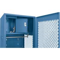 Casier pour &eacute;quipement avec porte, Acier, 24" la x 18" p x 72" h, Bleu fonc&eacute; Sécurité Médic