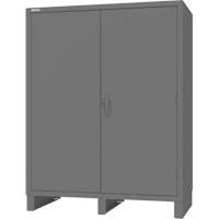 Armoire avec portes encastr&eacute;es, Acier, 4 Tablettes, 78" h x 60" la x 30" P, Gris Sécurité Médic