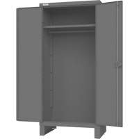 Armoire avec barre de suspension et portes encastr&eacute;es standards , Acier, 78" h x 36" la x 24" P, Gris Sécurité Médic
