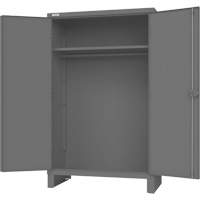 Armoire avec barre de suspension et portes encastr&eacute;es standards, Acier, 78" h x 48" la x 24" P, Gris Sécurité Médic