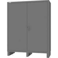 Armoire avec barre de suspension et portes encastr&eacute;es standards, Acier, 78" h x 60" la x 24" P, Gris Sécurité Médic