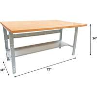 Industrial Modular Workbench, 1000 lbs. Cap., 72" W x 48" D Sécurité Médic