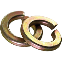 Split Lock Washer, 1/4", Yellow Zinc Sécurité Médic