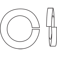 Split Lock Washer, 1/4", Yellow Zinc Sécurité Médic