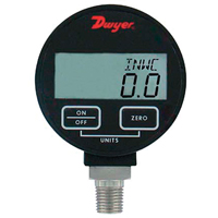 Pressure Gauge, 2-31/50" , 200 psi, Bottom Mount, Digital Sécurité Médic