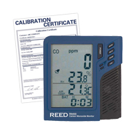 Compteur de monoxyde de carbone avec temp&eacute;rature et humidit&eacute; avec certificat de calibration Sécurité Médic