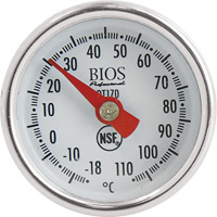 Thermom&egrave;tre &agrave; cadran 1 po/2,5 cm °C seulement avec manchon d'&eacute;talonnage, Contact, Analogique, 0,4-230°F (-18-110°C) Sécurité Médic