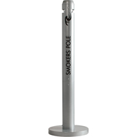 Smokers' Pole Cigarette Receptacle, Free-Standing, Aluminum, 41" Height Sécurité Médic