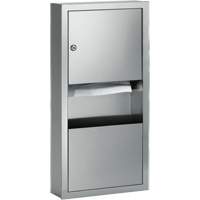 Combination Towel Dispenser with Waste Receptacle, Manual, 14" W x 4" D x 28" H Sécurité Médic