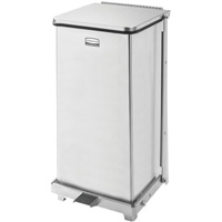 Corbeille &agrave; p&eacute;dale carr&eacute;e avec doublure Defenders, Acier inoxydable, Capacit&eacute; 6,5 gal. US Sécurité Médic