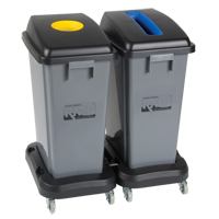 Socle roulant pour contenant &agrave; d&eacute;chets & &agrave; recyclage, Polypropyl&egrave;ne, Noir, Convient aux contenants  Sécurité Médic