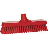 Brosse &agrave; r&eacute;curer pour planchers et murs, Crins Ferme, 12", Polyester, Rouge Sécurité Médic