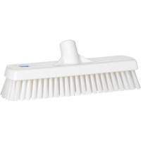 Brosse &agrave; r&eacute;curer pour planchers et murs, Crins Ferme, 12", Polyester, Blanc Sécurité Médic