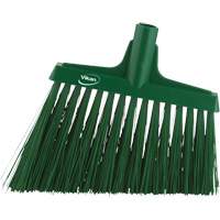 Angle Broom Head, X-Coarse Bristles, 12", Polyester, Green Sécurité Médic