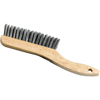 Shoe Handle Scratch Brush, Steel, 4 x 16 Wire Rows, 9-3/4" Long Sécurité Médic