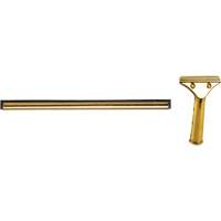 Window Squeegee with Handle, 12", Rubber, Brass Frame Sécurité Médic
