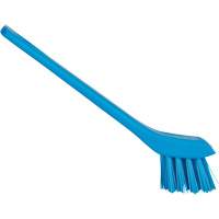 Brush with Scraping Edge, Stiff Bristles, 6" Long, Blue Sécurité Médic