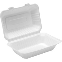 Compostable Hinged Food Containers, Bagasse, Rectangular Sécurité Médic