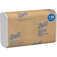 Scott&reg; 100% Recycled Fiber Multifold Paper Towels, 1 Ply, 9-2/5" L x 9-1/5" W, 250 /Pack Sécurité Médic