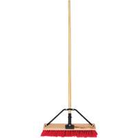 Push Broom with Braced Handle, 18", Medium, PVC Bristles Sécurité Médic