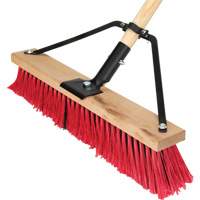 Push Broom with Braced Handle, 18", Medium, PVC Bristles Sécurité Médic