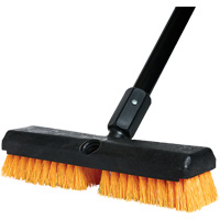 Cleaning Brush with Handle, 10" L, Polypropylene Bristles, Black/Red Sécurité Médic