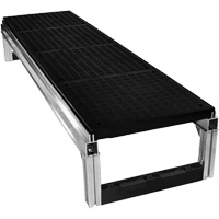 Trousse de plateforme de travail modulaire en aluminium lisse FOUNDATION, 18" la x 72" pr, Capacit&eacute; de 400 lb, Enti&egrave;rement soud&eacute; Sécurité Médic