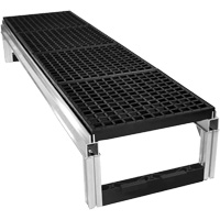 Trousse de plateforme de travail modulaire en aluminium &agrave; drainage ouvert FOUNDATION, 18" la x 72" pr, Capacit&eacute; de 400 lb, Enti&egrave;rement soud&eacute; Sécurité Médic