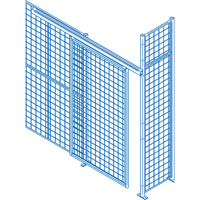 Wire Mesh Partition Components - Sliding Doors, 4' W x 8' H Sécurité Médic