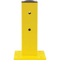 Poteau pour barri&egrave;re de s&eacute;curit&eacute;, Acier, 5" lo x 17" h, Jaune s&eacute;curit&eacute; OSHA Sécurité Médic