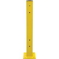 Poteau double pour barri&egrave;re de s&eacute;curit&eacute;, Acier, 5" lo x 44" h, Jaune s&eacute;curit&eacute; OSHA Sécurité Médic