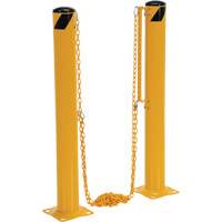 Syst&egrave;me de bornes de protection et chaînes pour quai, Acier, 42" h x 6-5/8" la, Jaune Sécurité Médic