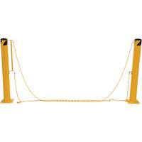 Syst&egrave;me de bornes de protection et chaînes pour quai, Acier, 42" h x 6-5/8" la, Jaune Sécurité Médic