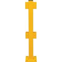 Poteau en ligne pour garde-corps l&eacute;gers, Acier, 42" h, Jaune s&eacute;curit&eacute; OSHA Sécurité Médic