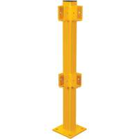 Poteau de coin pour garde-corps l&eacute;gers, Acier, 42" h, Jaune s&eacute;curit&eacute; OSHA Sécurité Médic