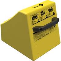 Checkers Safety Heavy-Duty Ultra Class Mining Wheel Chock without Bracket, HDPE, Yellow, 14-1/2" W x 17-1/2" D x 16" H Sécurité Médic