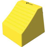 Checkers Safety Heavy-Duty Ultra Class Mining Wheel Chock without Bracket, HDPE, Yellow, 14-1/2" W x 17-1/2" D x 16" H Sécurité Médic