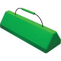 Checkers Safety SafeRay  Aircraft Wheel Chock with Cable Handle, Urethane, Fluorescent Green, 24" W x 8" D x 6" H Sécurité Médic