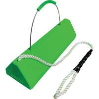 Checkers Safety SafeRay  Aircraft Wheel Chock with Loop Rope Cable Handle, Urethane, Fluorescent Green, 24" W x 8" D x 6" H Sécurité Médic