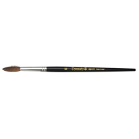 Pinceau pointu &agrave; soies noires pour artiste, Largeur de la brosse de 5,7 mm, Soie de chameau, Manche &agrave; Bois Sécurité Médic